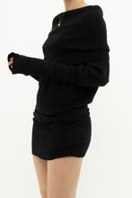 Load image into Gallery viewer, Vintage x Knit Black Off-Shoulder Dress (L)