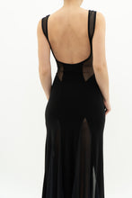 Load image into Gallery viewer, Vintage x Black Mesh Cutout Fitted Dress (S, M)