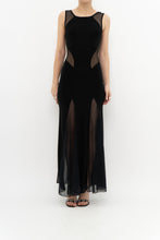 Load image into Gallery viewer, Vintage x Black Mesh Cutout Fitted Dress (S, M)