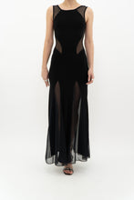 Load image into Gallery viewer, Vintage x Black Mesh Cutout Fitted Dress (S, M)