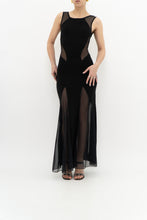 Load image into Gallery viewer, Vintage x Black Mesh Cutout Fitted Dress (S, M)