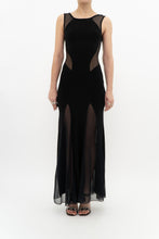 Load image into Gallery viewer, Vintage x Black Mesh Cutout Fitted Dress (S, M)