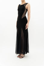 Load image into Gallery viewer, Vintage x Black Mesh Cutout Fitted Dress (S, M)