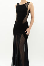 Load image into Gallery viewer, Vintage x Black Mesh Cutout Fitted Dress (S, M)