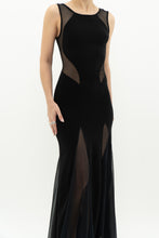 Load image into Gallery viewer, Vintage x Black Mesh Cutout Fitted Dress (S, M)