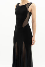 Load image into Gallery viewer, Vintage x Black Mesh Cutout Fitted Dress (S, M)