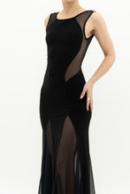 Load image into Gallery viewer, Vintage x Black Mesh Cutout Fitted Dress (S, M)