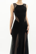 Load image into Gallery viewer, Vintage x Black Mesh Cutout Fitted Dress (S, M)