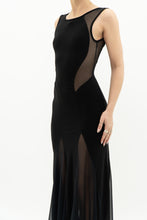 Load image into Gallery viewer, Vintage x Black Mesh Cutout Fitted Dress (S, M)