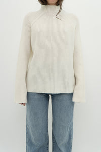 Modern x Cream Ribbed Knit Turtleneck (XS-M)