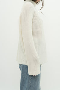 Modern x Cream Ribbed Knit Turtleneck (XS-M)