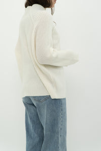 Modern x Cream Ribbed Knit Turtleneck (XS-M)