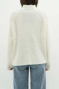 Modern x Cream Ribbed Knit Turtleneck (XS-M)