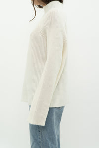 Modern x Cream Ribbed Knit Turtleneck (XS-M)