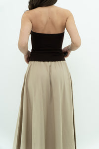 Vintage x BCBG Brown Fitted Strapless Top (S, M)