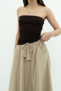 Vintage x BCBG Brown Fitted Strapless Top (S, M)