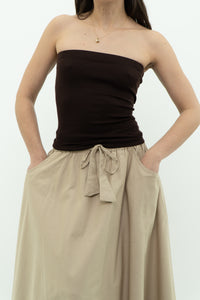 Vintage x BCBG Brown Fitted Strapless Top (S, M)