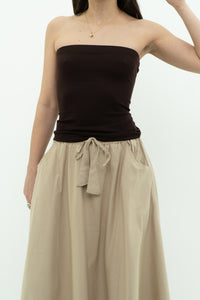 Vintage x BCBG Brown Fitted Strapless Top (S, M)