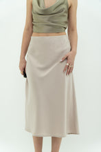 Load image into Gallery viewer, Modern x Cream Satin Midi Skirt (S, M)