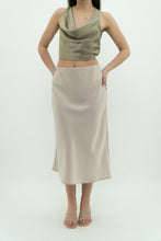 Load image into Gallery viewer, Modern x Cream Satin Midi Skirt (S, M)