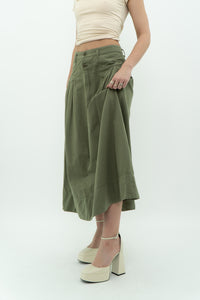 THE GREAT x Olive Green Cargo Skirt (S)