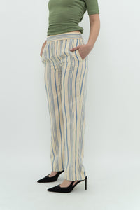 ZARA x Cream Striped Lounge Pant (XS)