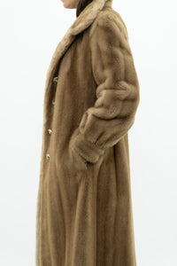 Vintage x Made in Winnipeg x Beige Faux Fur Coat (XS)