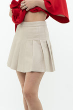 Load image into Gallery viewer, SUNDAY BEST x Beige Faux Leather Mini Skirt (XS)