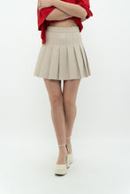 Load image into Gallery viewer, SUNDAY BEST x Beige Faux Leather Mini Skirt (XS)