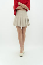 Load image into Gallery viewer, SUNDAY BEST x Beige Faux Leather Mini Skirt (XS)