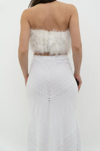 ALEXIS x White Knit Midi Skirt (L)