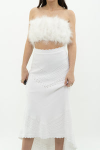 ALEXIS x White Knit Midi Skirt (L)