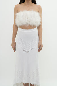 ALEXIS x White Knit Midi Skirt (L)