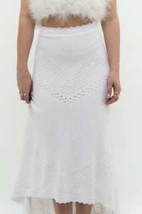 ALEXIS x White Knit Midi Skirt (L)