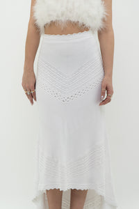 ALEXIS x White Knit Midi Skirt (L)