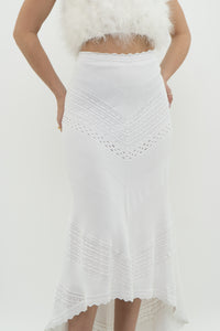 ALEXIS x White Knit Midi Skirt (L)