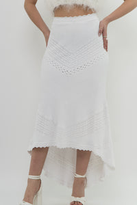 ALEXIS x White Knit Midi Skirt (L)