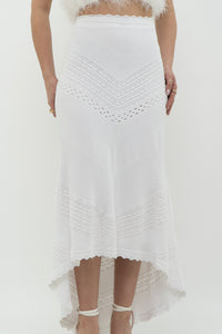 ALEXIS x White Knit Midi Skirt (L)