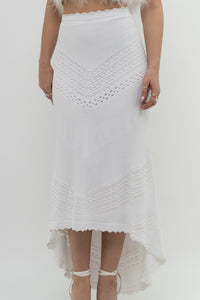 ALEXIS x White Knit Midi Skirt (L)