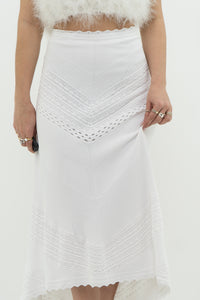 ALEXIS x White Knit Midi Skirt (L)