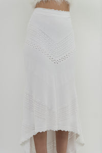 ALEXIS x White Knit Midi Skirt (L)