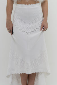 ALEXIS x White Knit Midi Skirt (L)