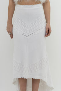 ALEXIS x White Knit Midi Skirt (L)