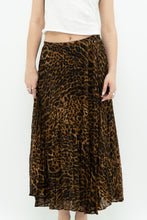 Load image into Gallery viewer, RALPH LAUREN x Pleated Leopard Print Midi Skirt (S, M)