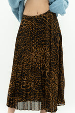 Load image into Gallery viewer, RALPH LAUREN x Pleated Leopard Print Midi Skirt (S, M)