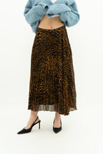 Load image into Gallery viewer, RALPH LAUREN x Pleated Leopard Print Midi Skirt (S, M)