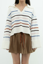 Load image into Gallery viewer, LAUNDRY BY SHELLI SEGAL x Cozy Striped Collard Knit Sweater (XS-L)