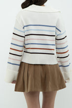 Load image into Gallery viewer, LAUNDRY BY SHELLI SEGAL x Cozy Striped Collard Knit Sweater (XS-L)