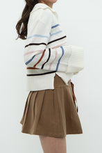 Load image into Gallery viewer, LAUNDRY BY SHELLI SEGAL x Cozy Striped Collard Knit Sweater (XS-L)