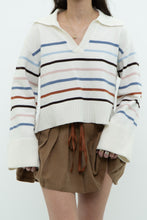 Load image into Gallery viewer, LAUNDRY BY SHELLI SEGAL x Cozy Striped Collard Knit Sweater (XS-L)